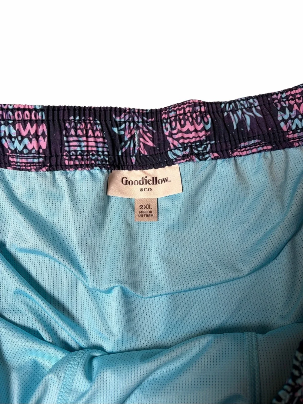 Men's Blue & Purple Pineapple Print Swim Shorts Size 2XL